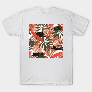 Pink Galentines Tropical Pattern T-Shirt